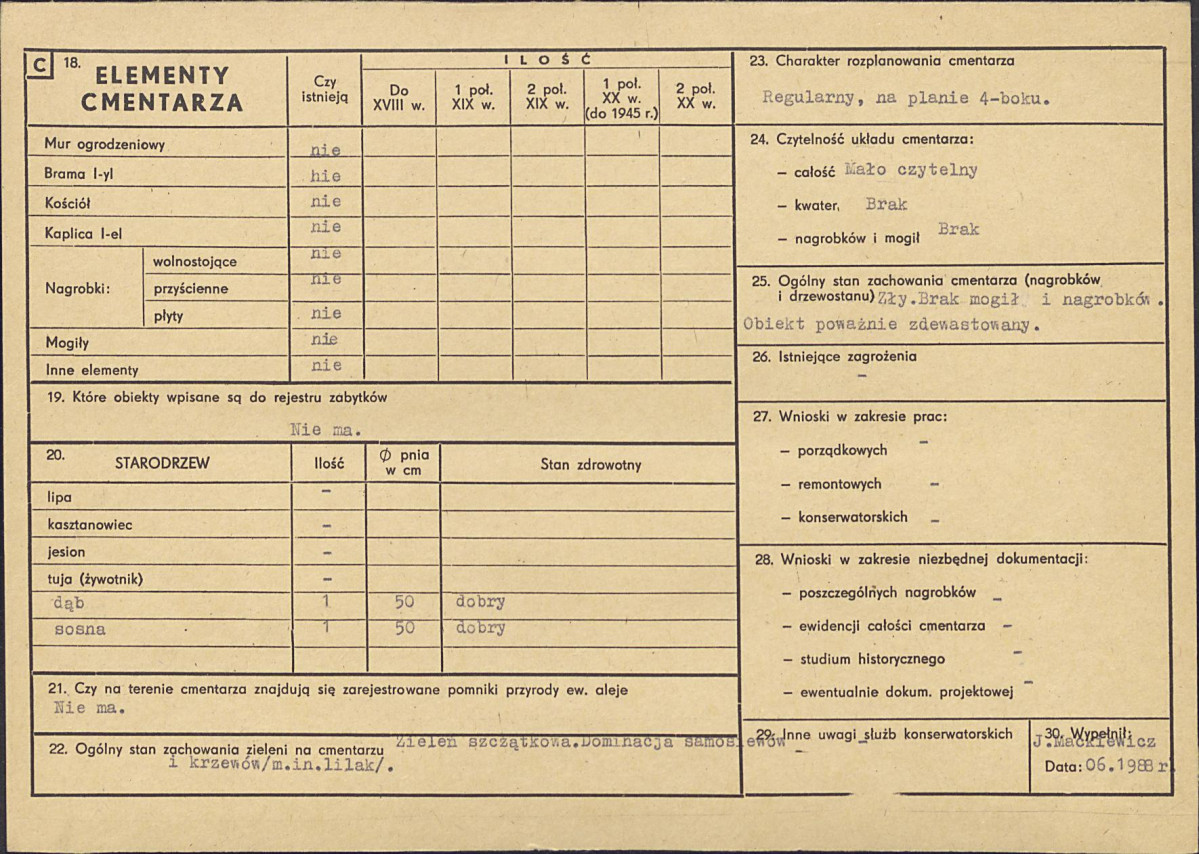 Karta cmentarza, skan nr 2