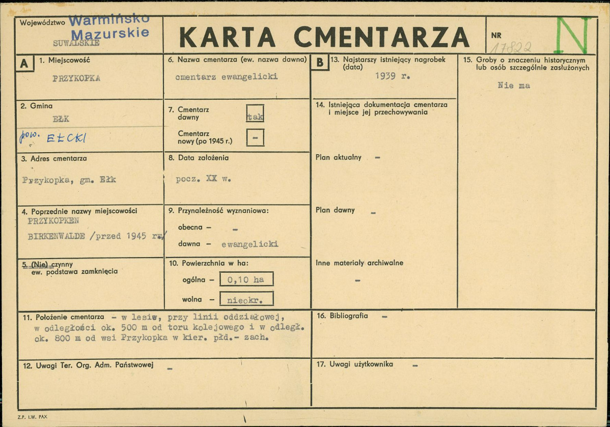Karta cmentarza, skan nr 1