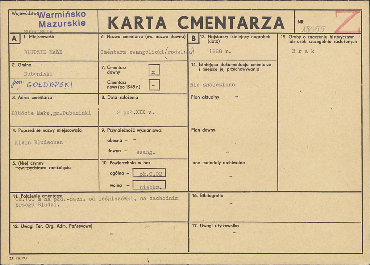 Karta cmentarza, skan nr 1