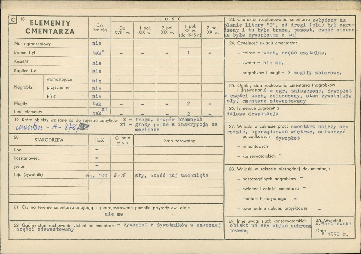 Karta cmentarza, skan nr 2