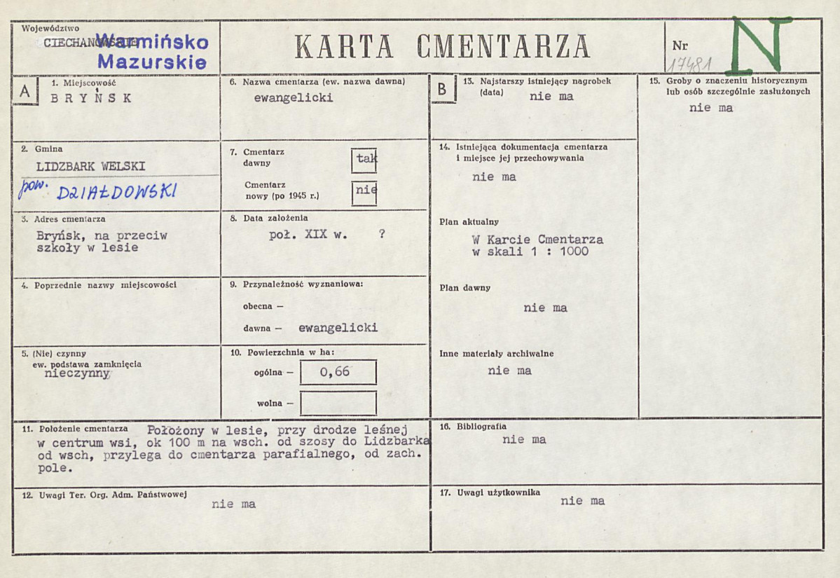 Karta cmentarza, skan nr 1