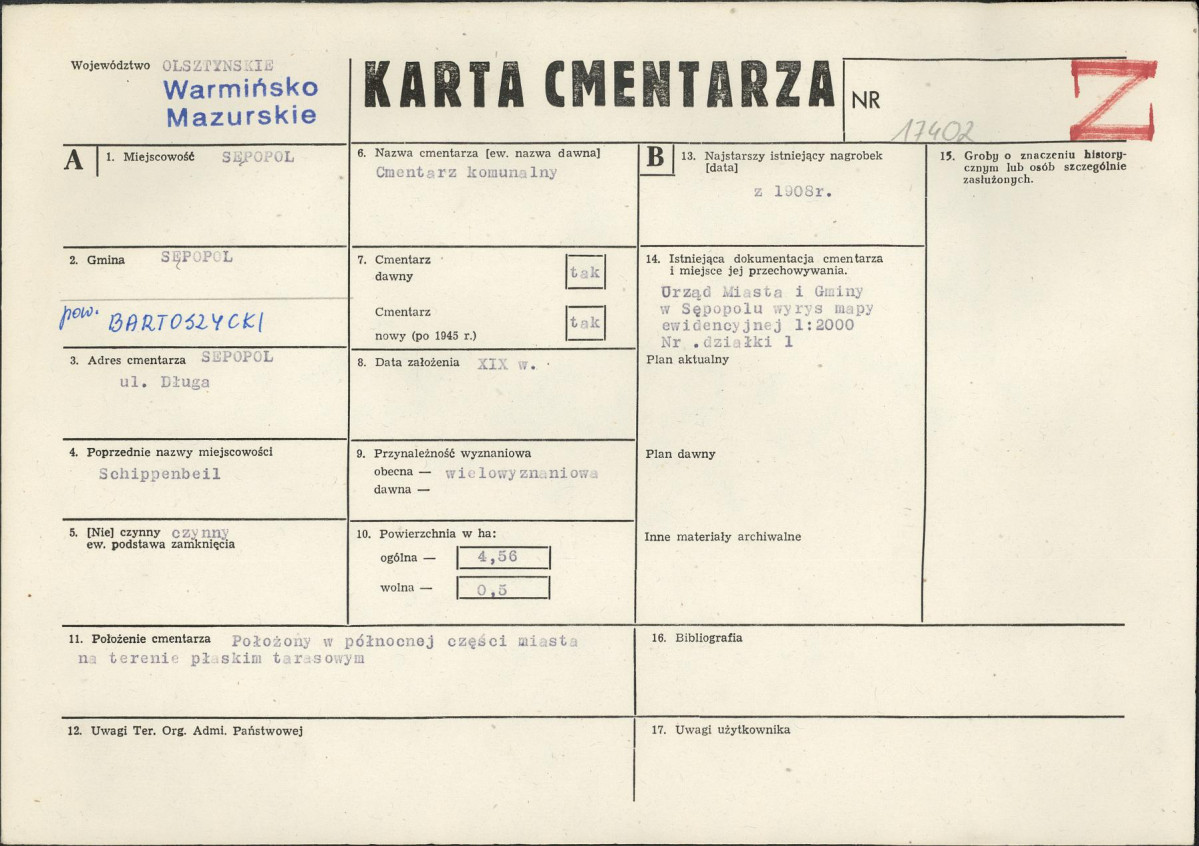 Karta cmentarza, skan nr 1