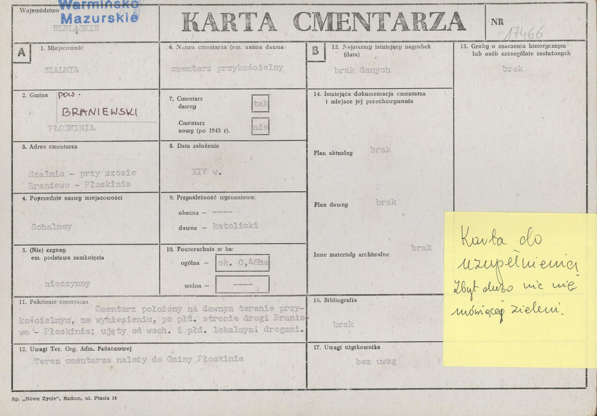 Karta cmentarza, skan nr 1