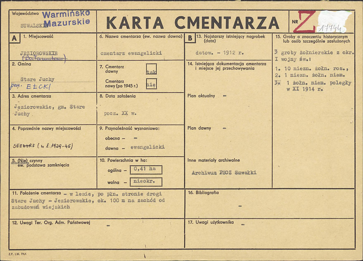 Karta cmentarza, skan nr 1
