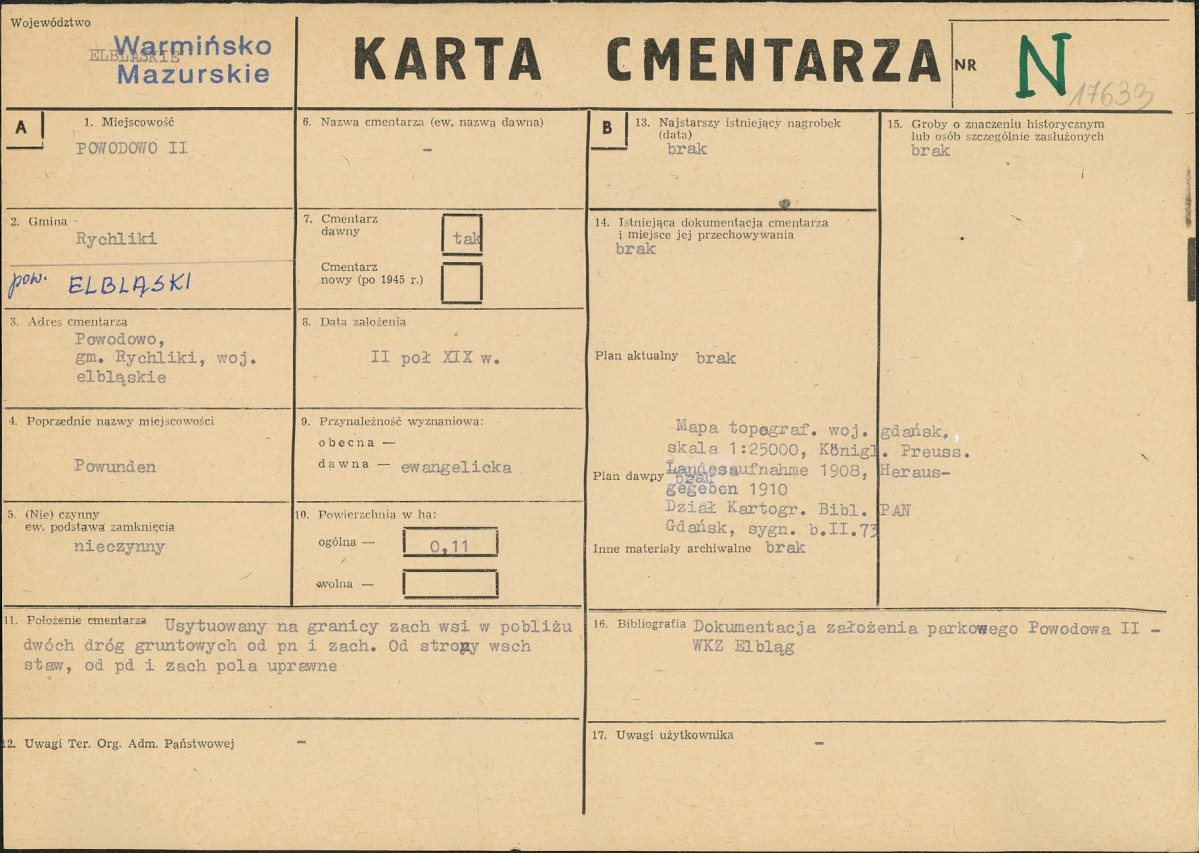 Karta cmentarza, skan nr 1