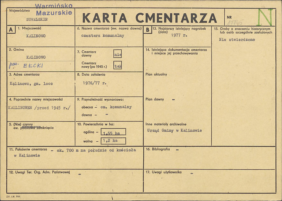 Karta cmentarza, skan nr 1
