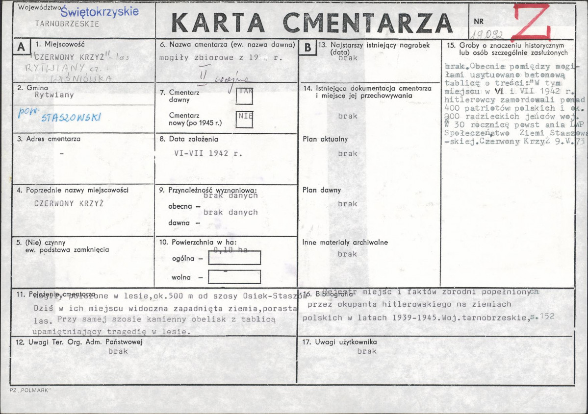 KC - Karta cmentarza, skan nr 1