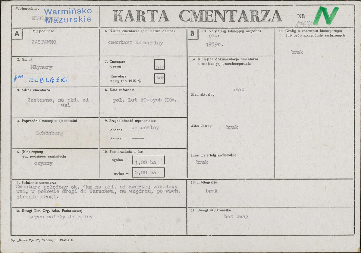 Karta cmentarza, skan nr 1