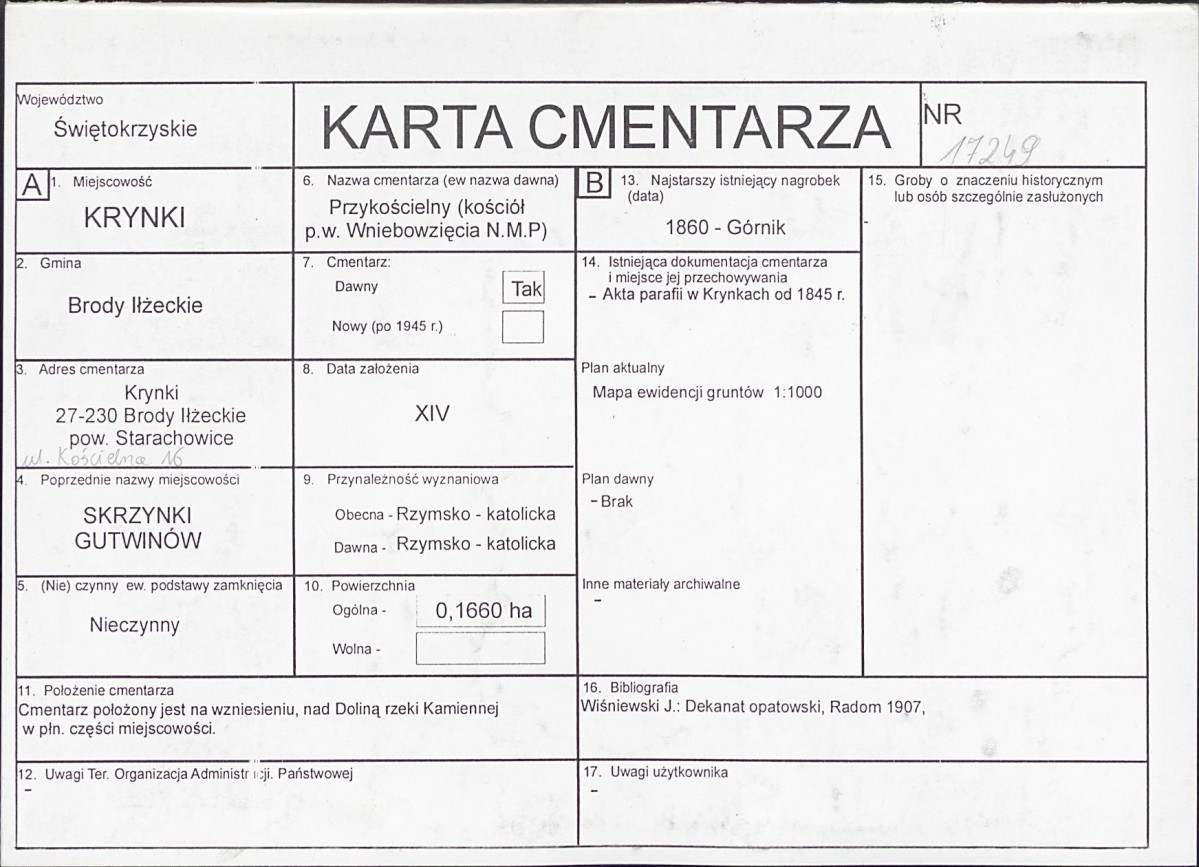 Karta cmentarza, skan nr 1