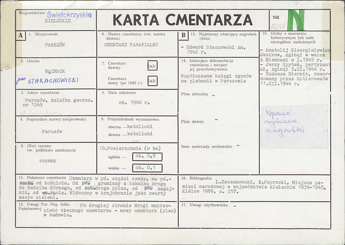 Karta cmentarza, skan nr 1