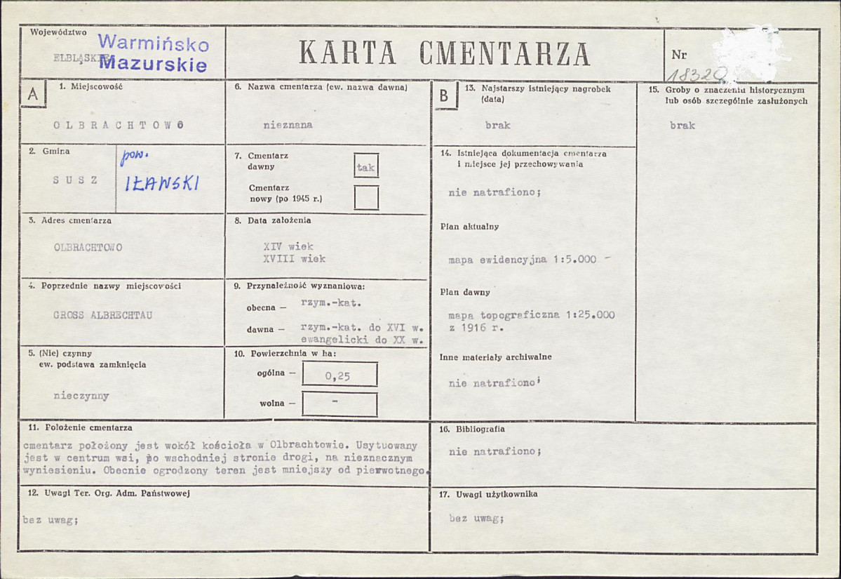 Karta cmentarza, skan nr 1