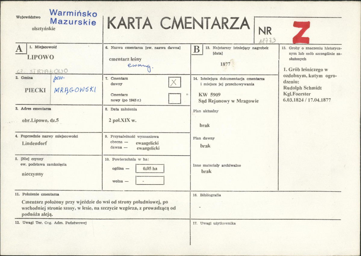 Karta cmentarza, skan nr 1