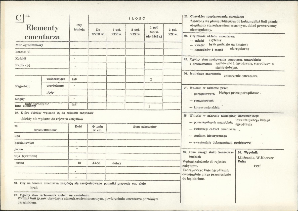 Karta cmentarza, skan nr 2