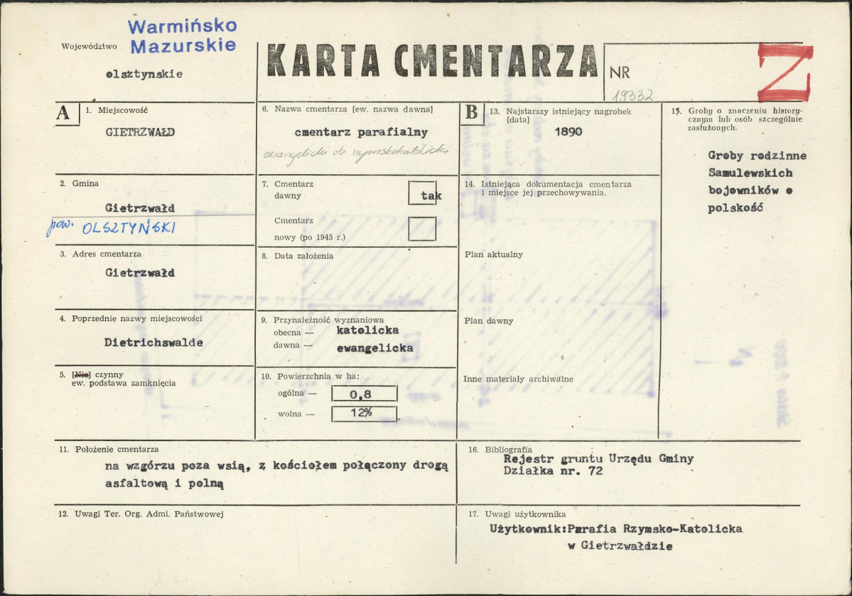 Karta cmentarza, skan nr 1