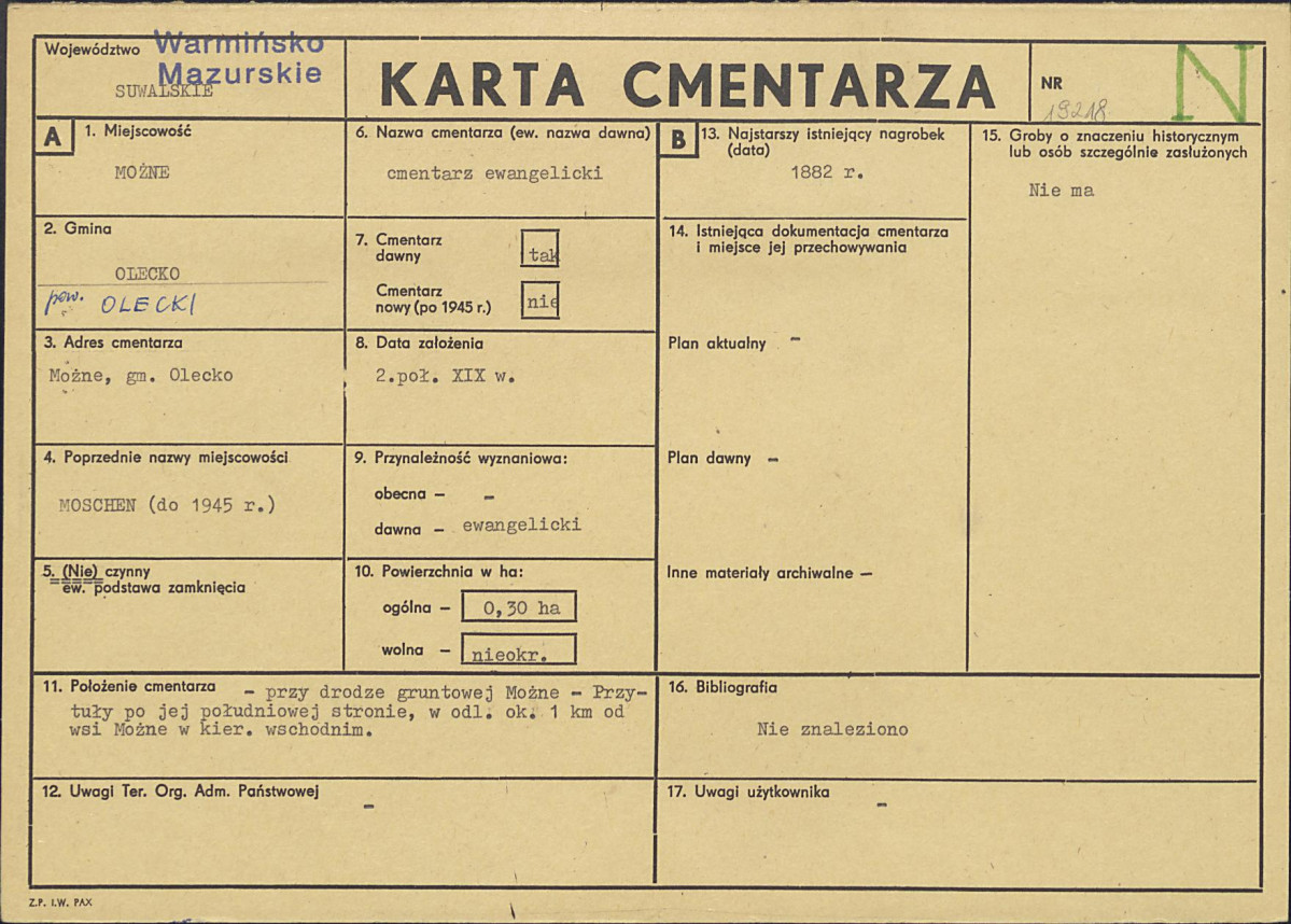 Karta cmentarza, skan nr 1