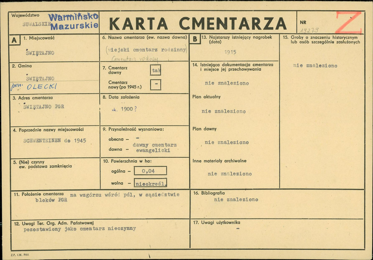 Karta cmentarza, skan nr 1