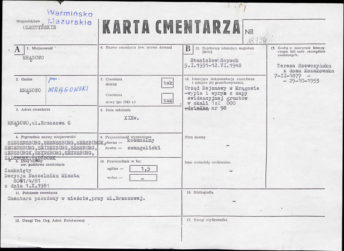 Karta cmentarza, skan nr 1