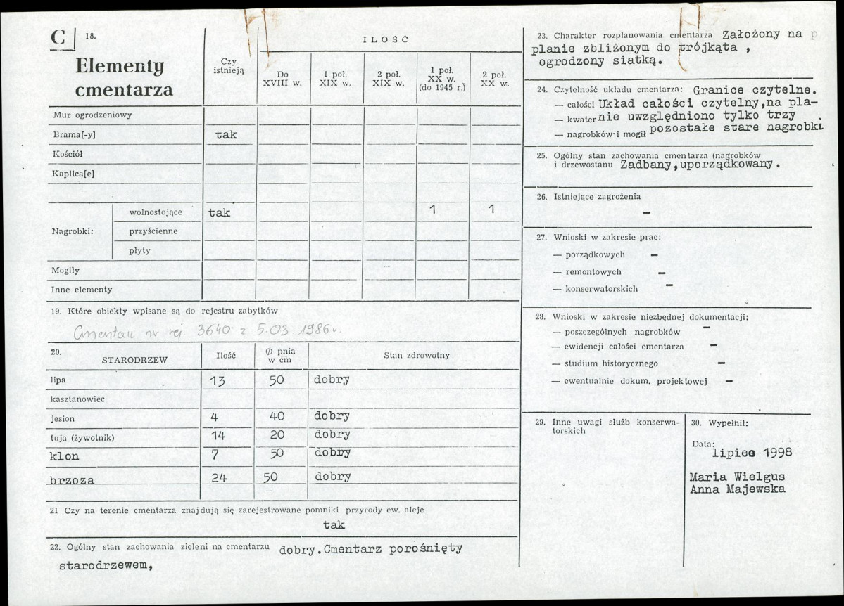 Karta cmentarza, skan nr 2