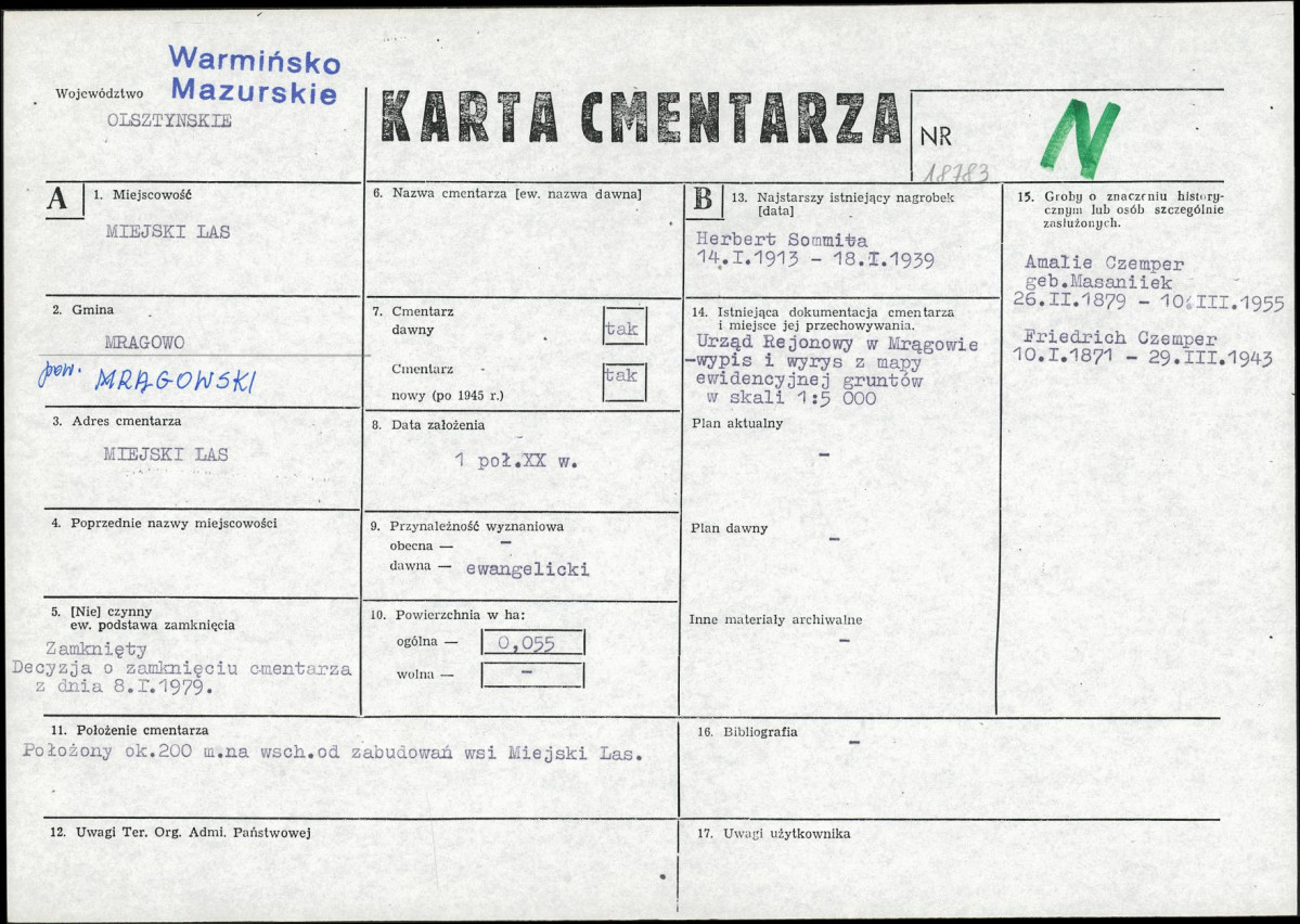 Karta cmentarza, skan nr 1