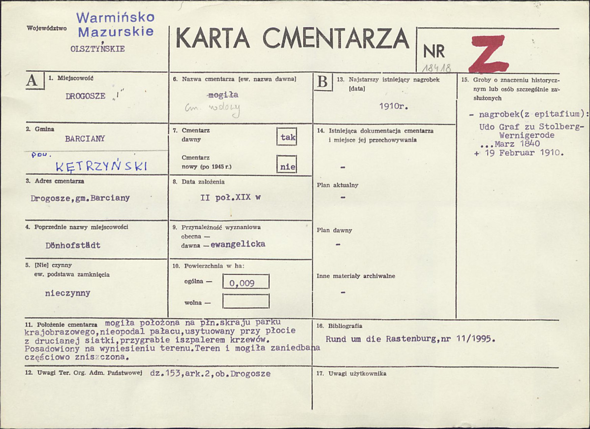 Karta cmentarza, skan nr 1