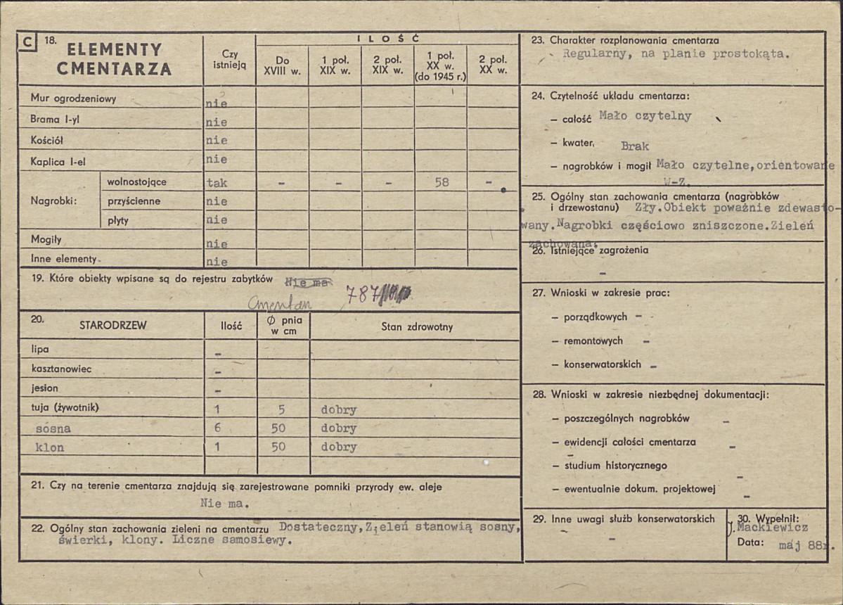 Karta cmentarza, skan nr 2