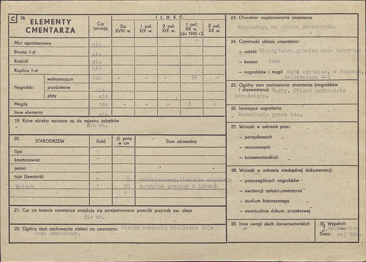 Karta cmentarza, skan nr 2