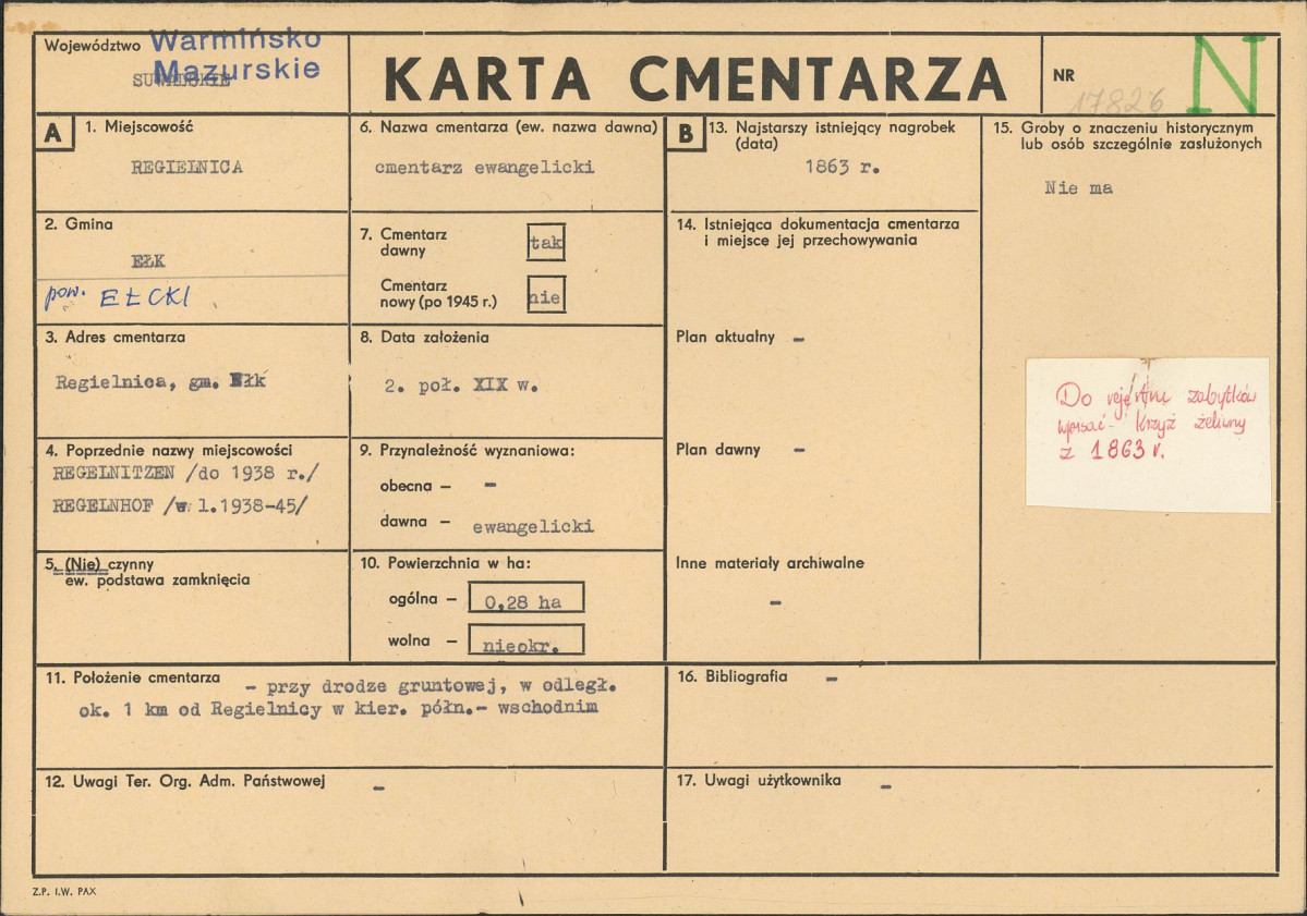 Karta cmentarza, skan nr 1