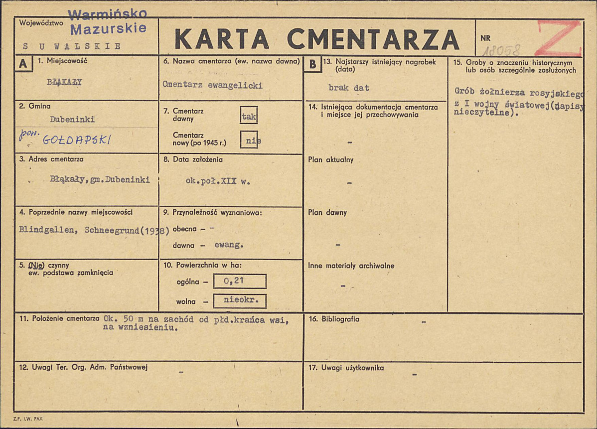 Karta cmentarza, skan nr 1