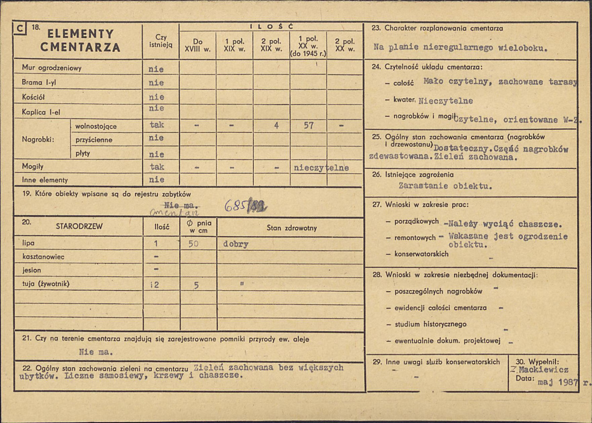 Karta cmentarza, skan nr 2