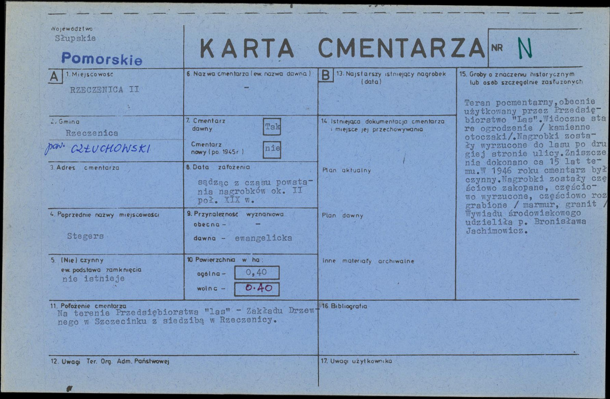 KC - Karta cmentarza, skan nr 1