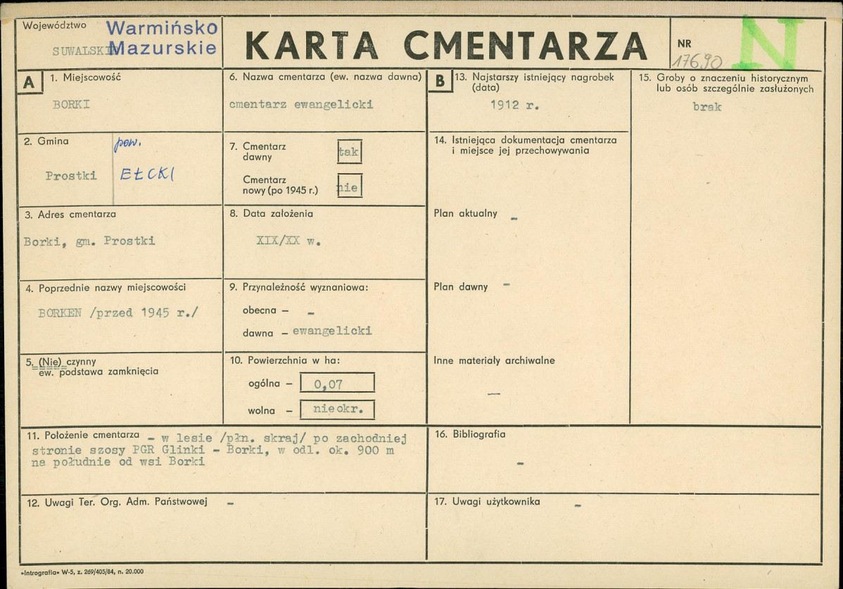 Karta cmentarza, skan nr 1