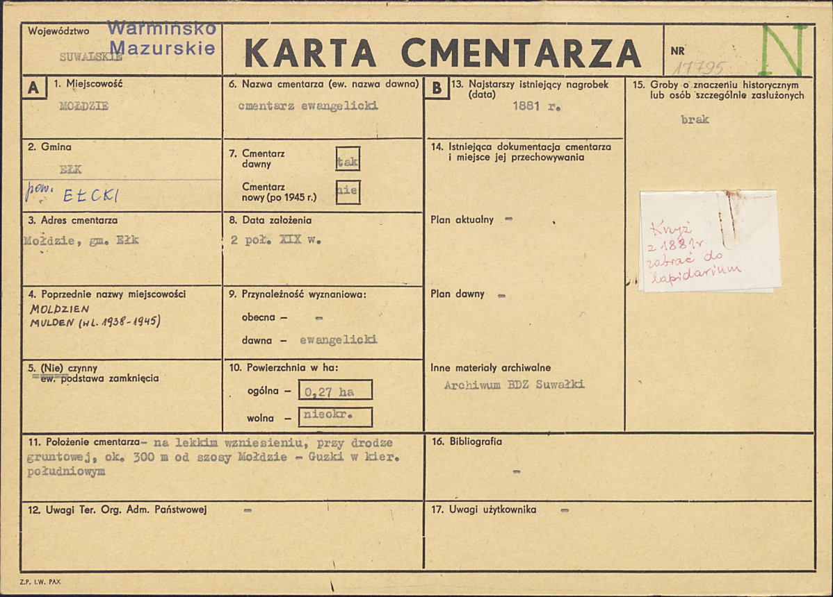 Karta cmentarza, skan nr 1
