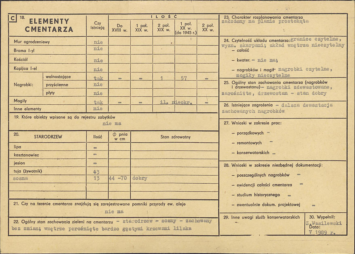 Karta cmentarza, skan nr 2