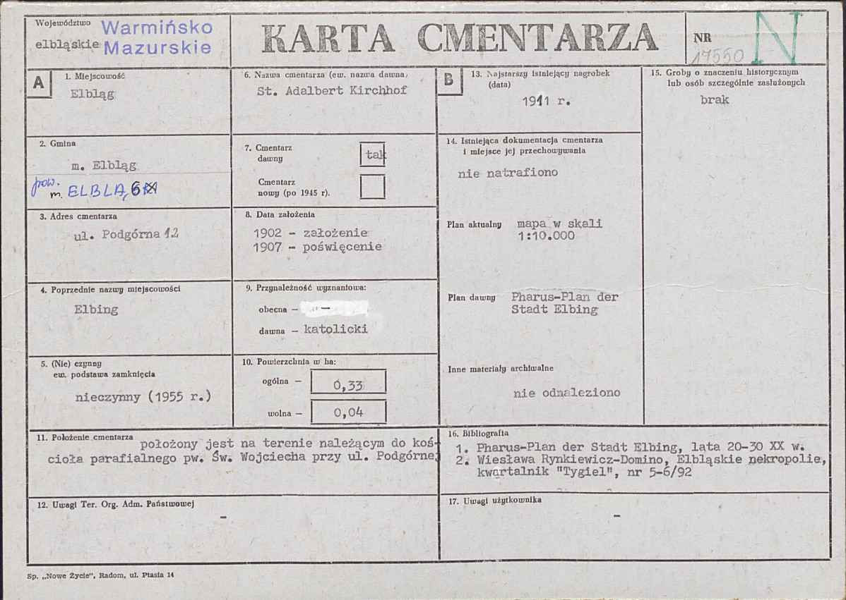 Karta cmentarza, skan nr 1