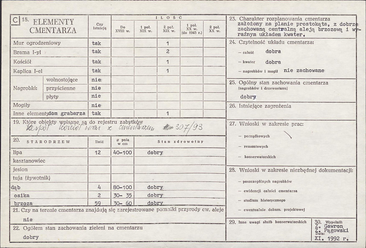 Karta cmentarza, skan nr 2