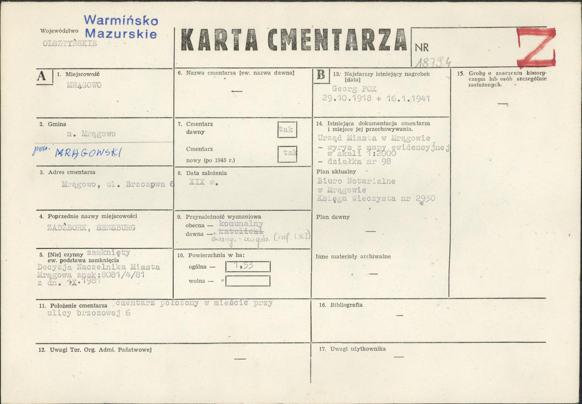 Karta cmentarza, skan nr 1