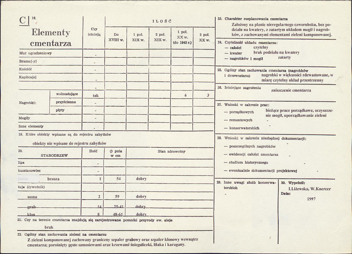 Karta cmentarza, skan nr 2
