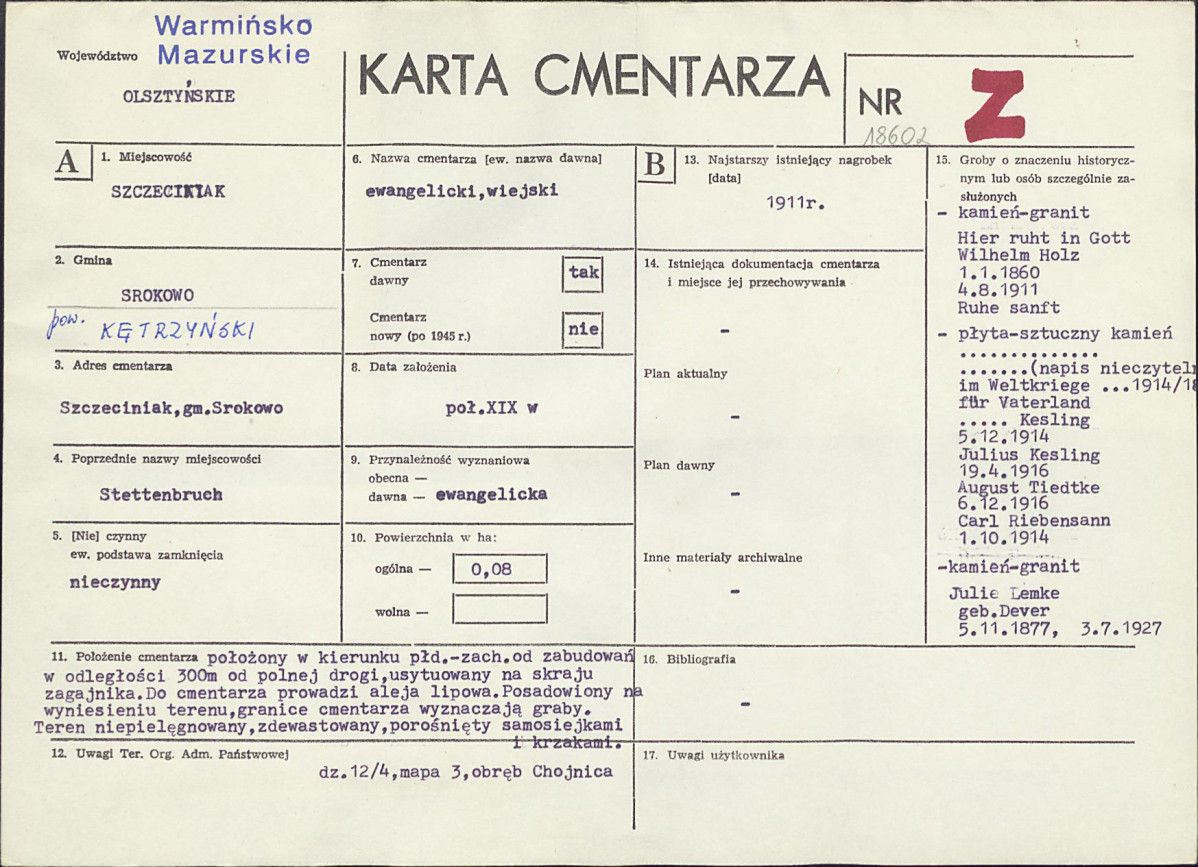 Karta cmentarza, skan nr 1