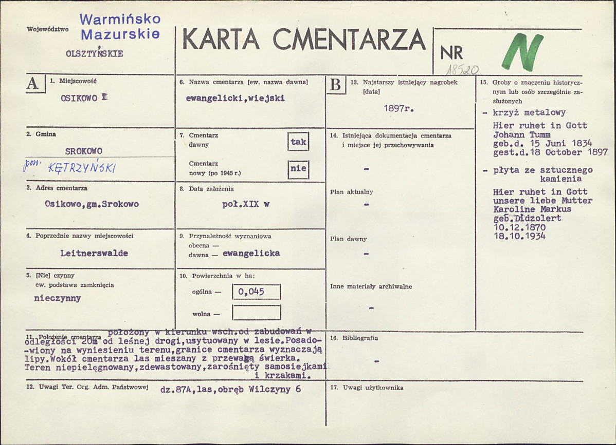 Karta cmentarza, skan nr 1