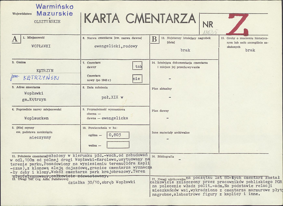 Karta cmentarza, skan nr 1