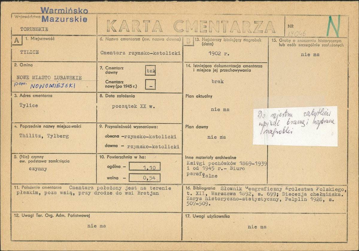 Karta cmentarza, skan nr 1