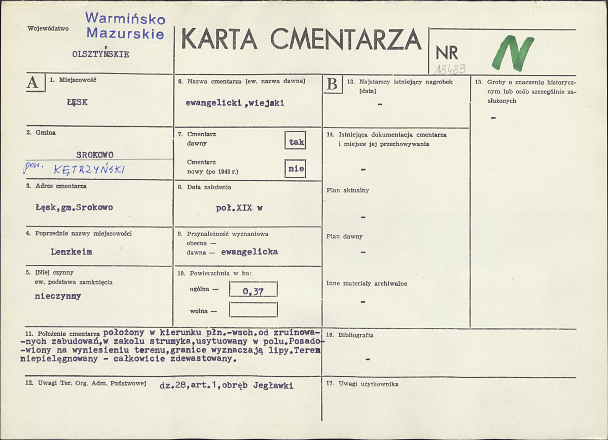 Karta cmentarza, skan nr 1