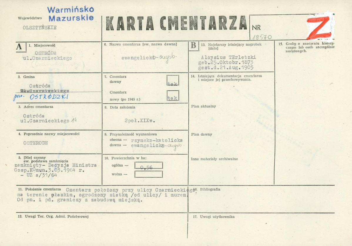 Karta cmentarza, skan nr 1
