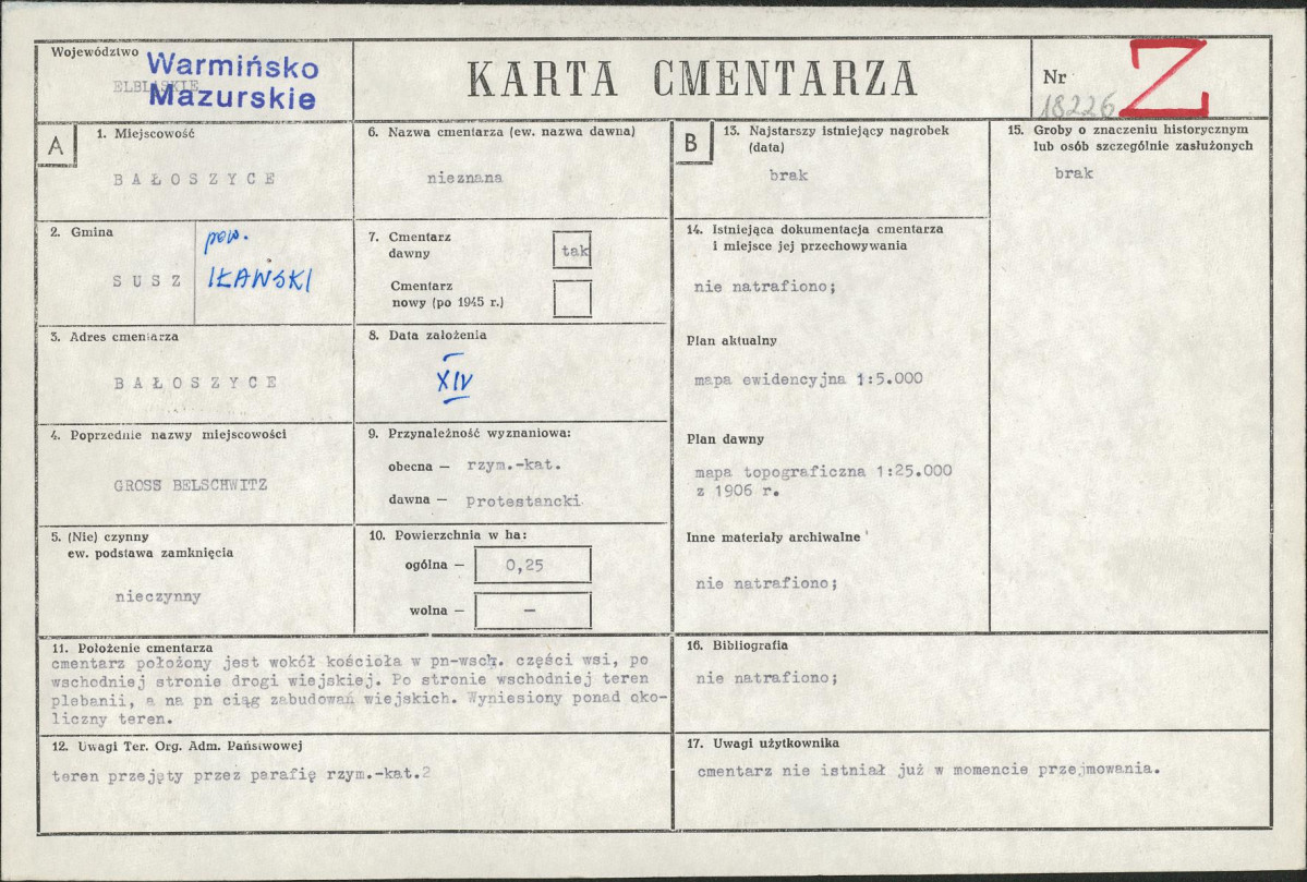 Karta cmentarza, skan nr 1