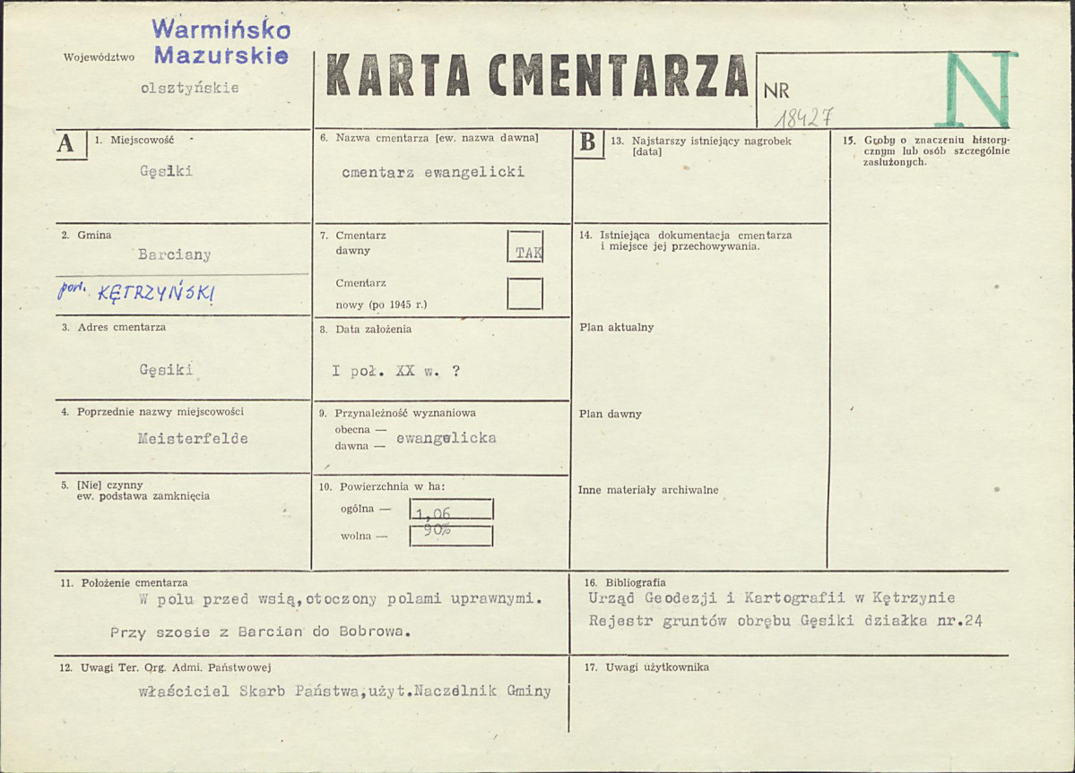 Karta cmentarza, skan nr 1
