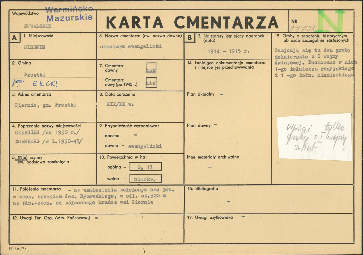 Karta cmentarza, skan nr 1