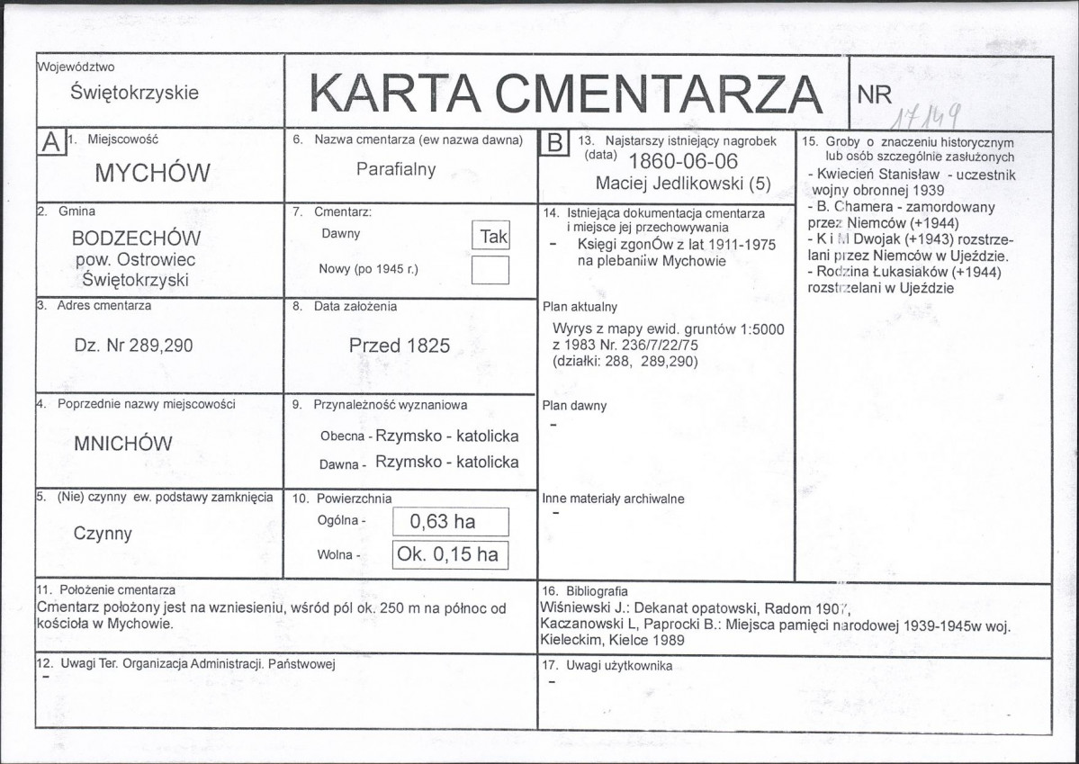 Karta cmentarza, skan nr 1