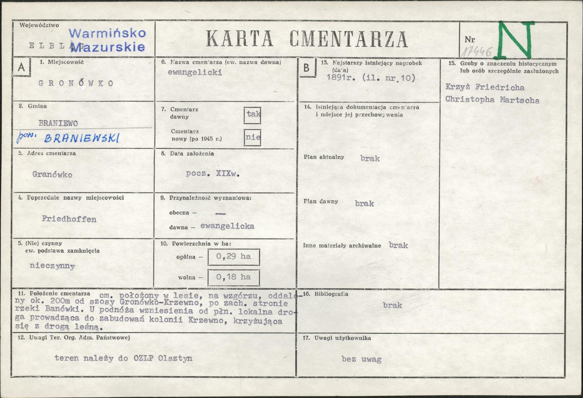 Karta cmentarza, skan nr 1