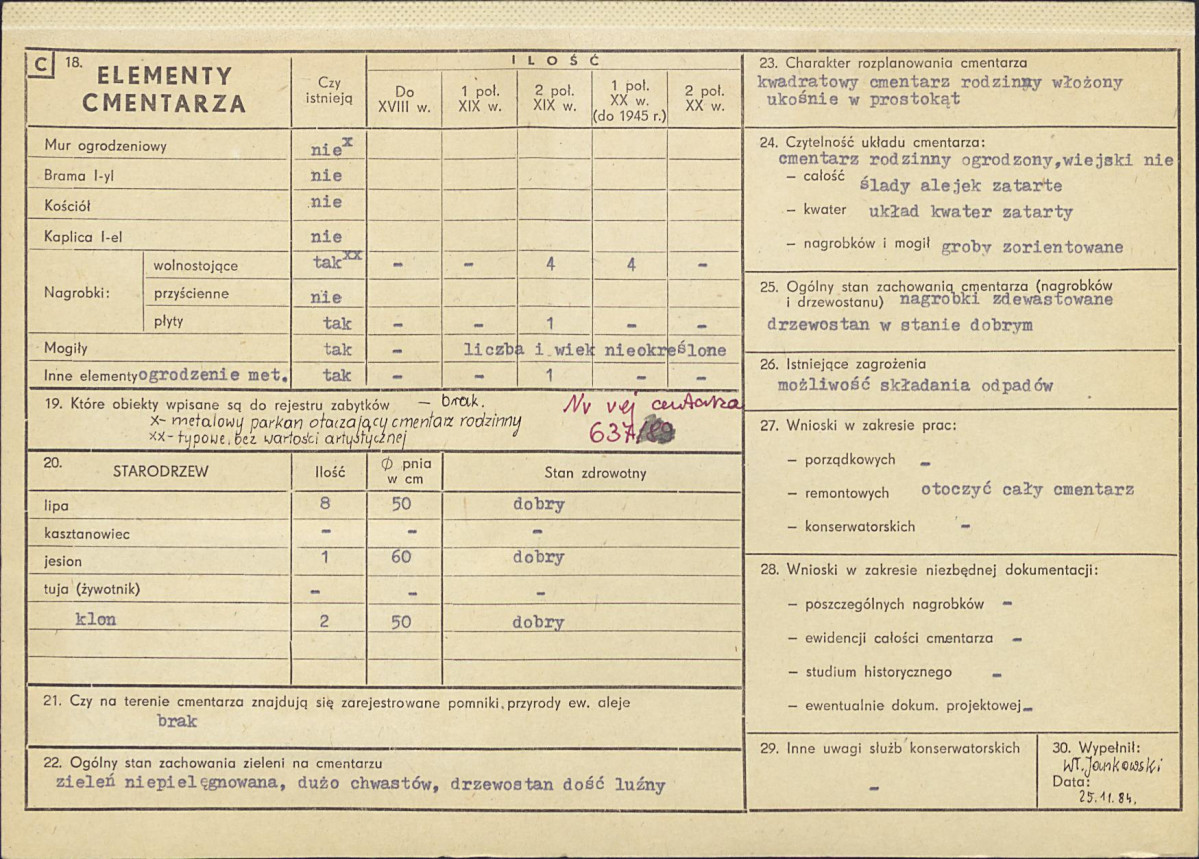 Karta cmentarza, skan nr 2