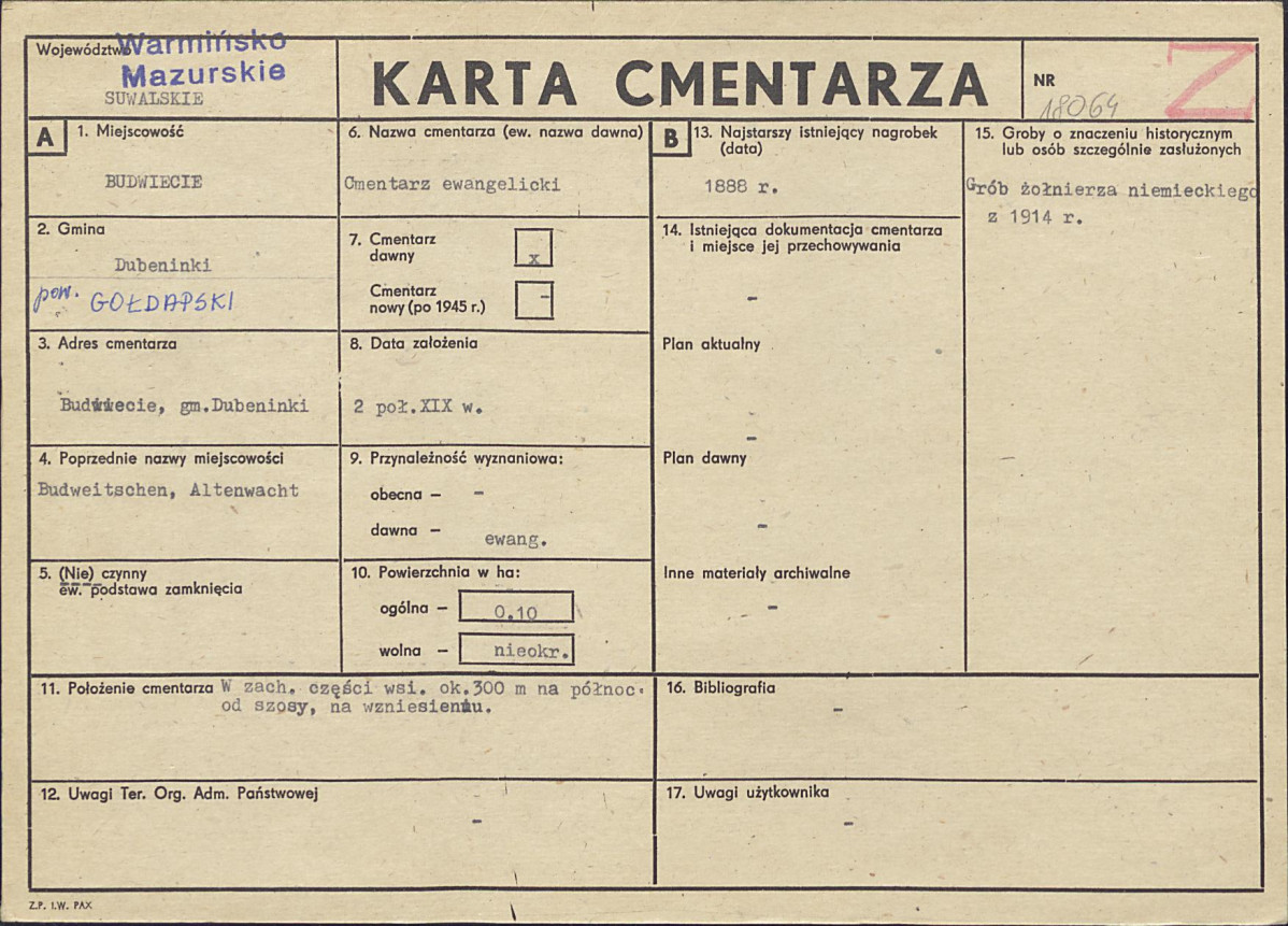 Karta cmentarza, skan nr 1